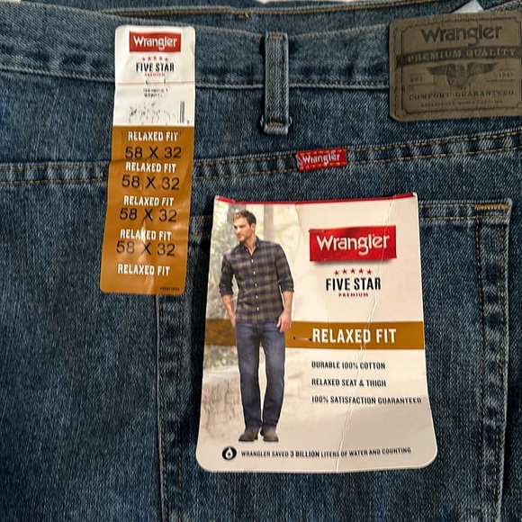 NWT Wrangler Relaxed Fit Jean 58x32 - Picture 5 of 8
